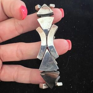 925 STERLING SILVER MEXICO SIGNED BRACELET THICK HEAVY VINTAGE. RIVEN